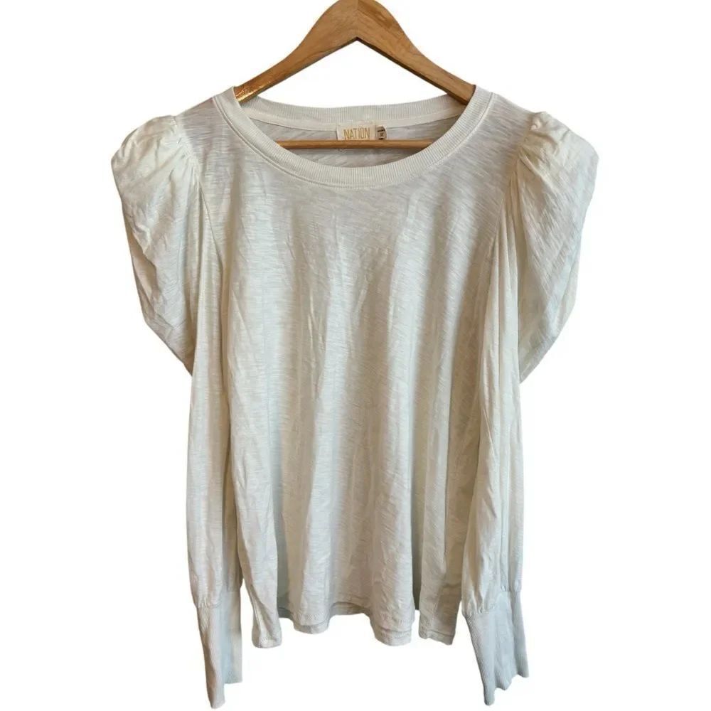 Nation LTD Puff Sleeve Blouse Ivory